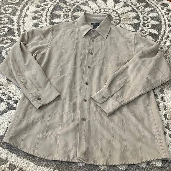 crazy horse mens dress shirts Crazy Horse Men's Button Down Dress Shirt 18 34/35 Silver Grey Sateen